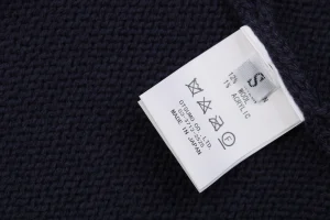 Human Made Dog Graphic Jacquard Crewneck Knit Sweater Navy Wash label