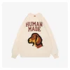 Human Made Dog Graphic Jacquard Crewneck Knit Sweater (White/Navy)
