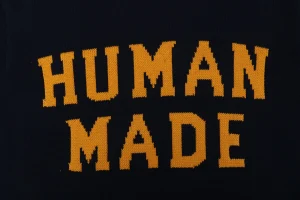Human Made Polar Bear Intarsia Crewneck Sweater Navy Brand