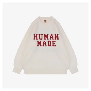 Human Made Tiger Graphic Jacquard Knit Sweater White Front view