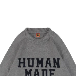 Human Made Tiger Graphic Jacquard Knit Sweater Grey