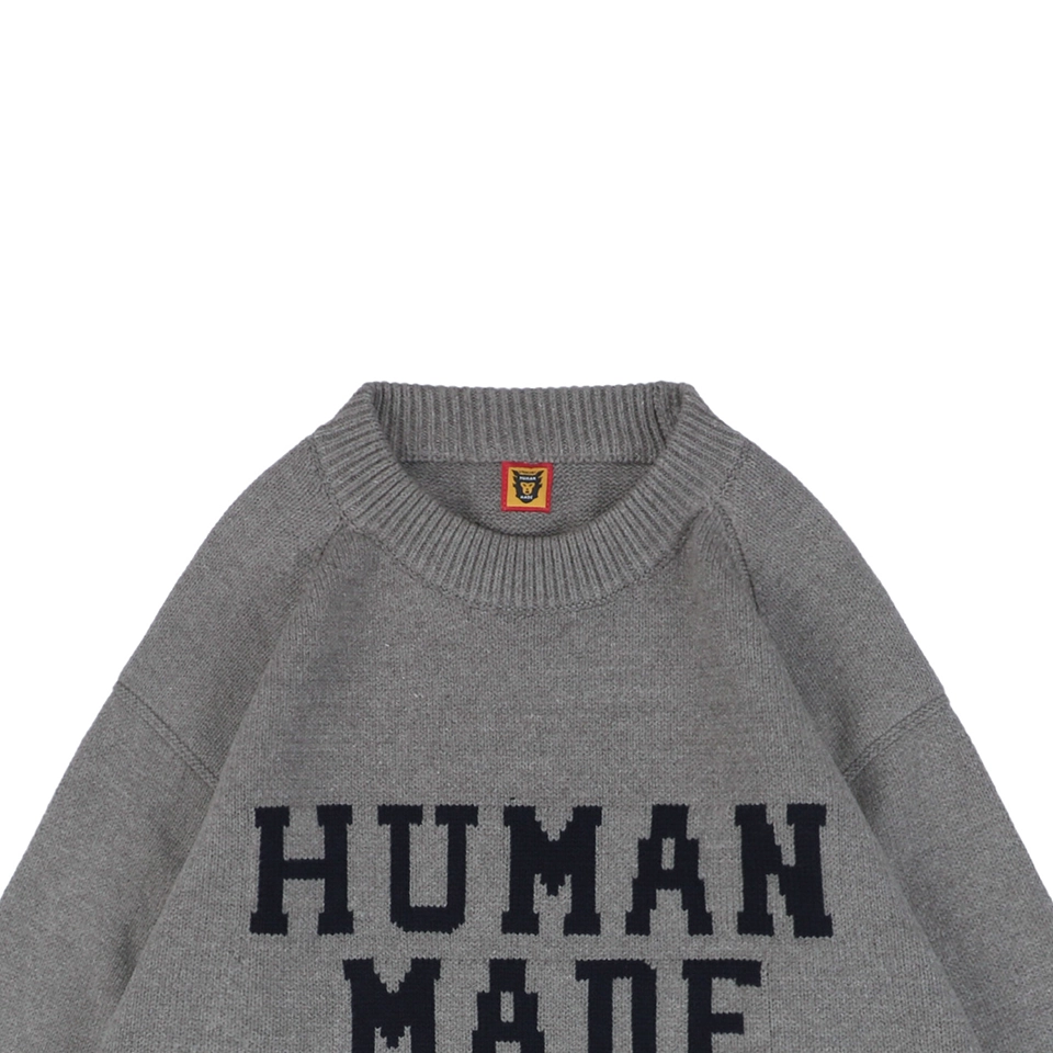 Human Made Tiger Graphic Jacquard Knit Sweater Grey