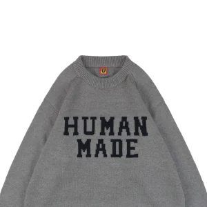 Human Made Tiger Graphic Jacquard Knit Sweater Grey