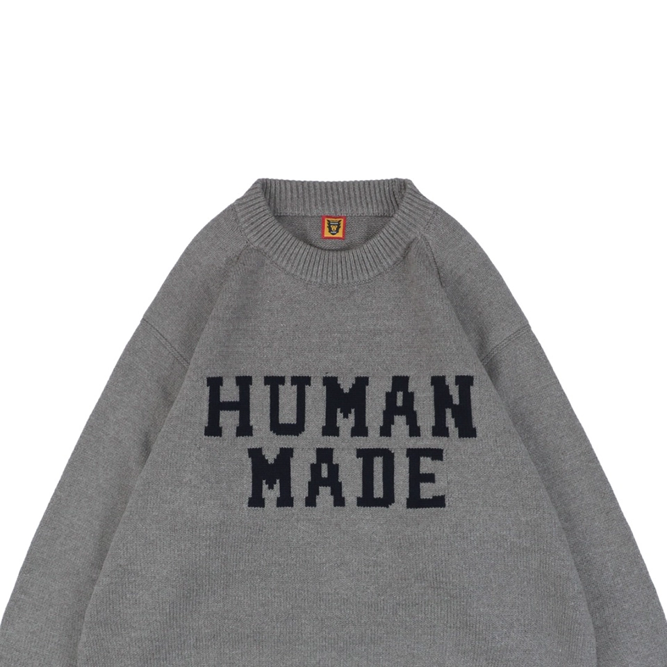 Human Made Tiger Graphic Jacquard Knit Sweater Grey