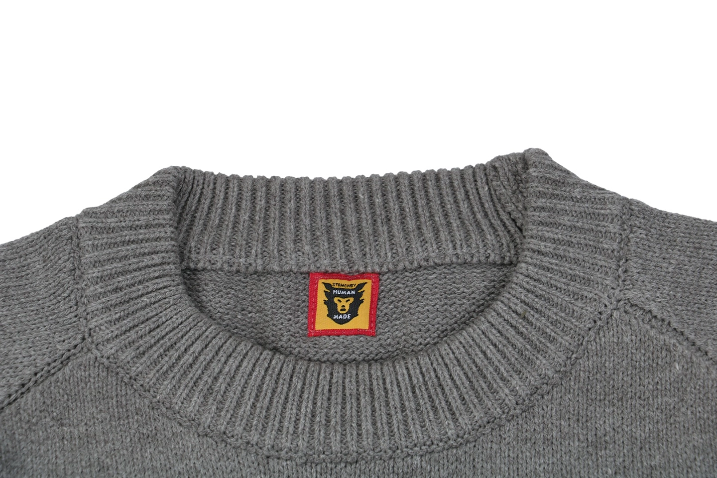 Human Made Tiger Graphic Jacquard Knit Sweater Grey Collar
