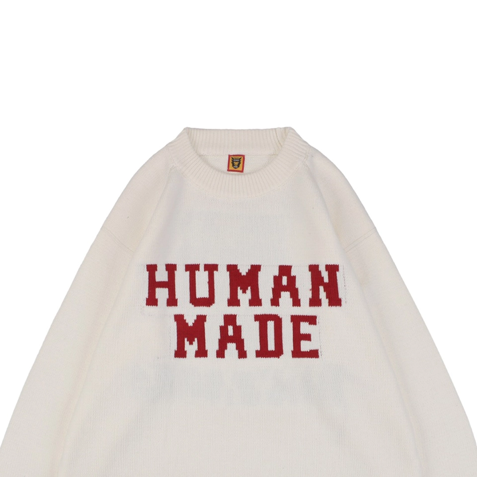 Human Made Tiger Graphic Jacquard Knit Sweater White