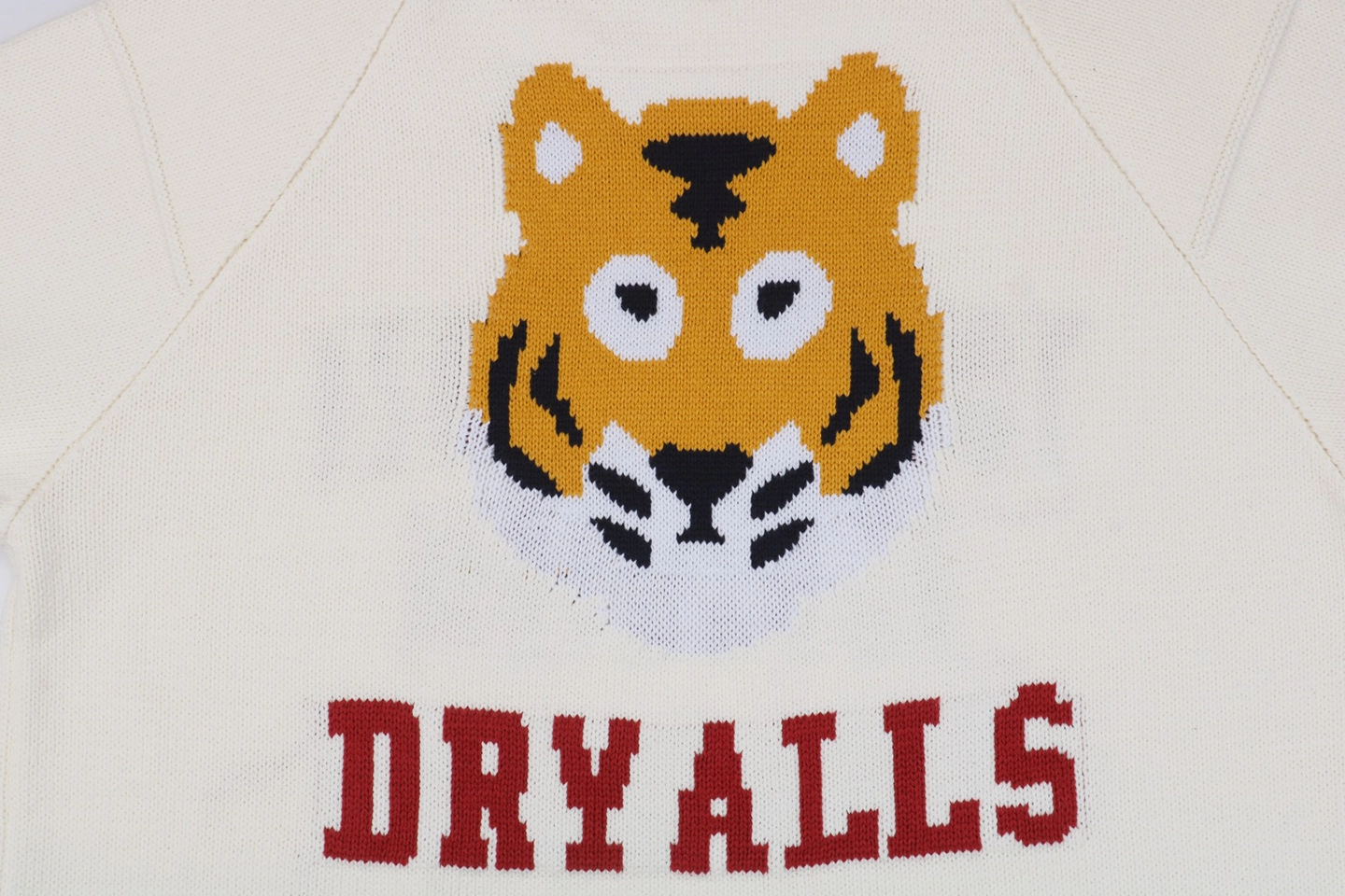 Human Made Tiger Graphic Jacquard Knit Sweater White Back Print