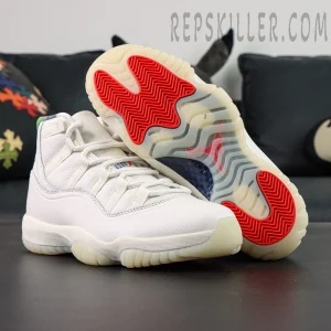 Air Jordan 11 Retro “285” outsole and traction pattern displayed under the shoe