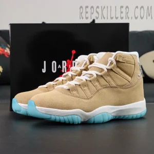 Jordan 11 Retro ‘H-Town’ sneakers with original Jordan box in background.