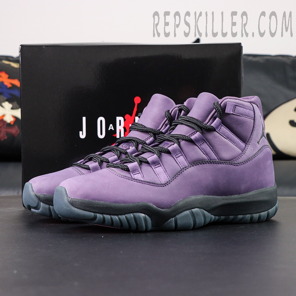Air Jordan 11 Retro ‘Mojave’ full side-angle shot with box in background
