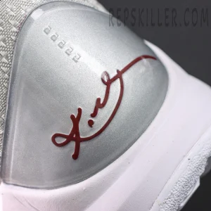 Heel close-up of Kobe Bryant signature on the Kobe 5 Protro ‘Lower Merion Aces’.
