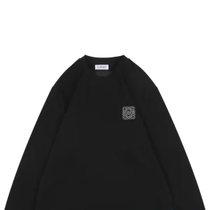 L Anagram Embroidered Cotton Sweatshirt Black