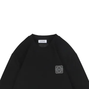 L Anagram Embroidered Cotton Sweatshirt Black