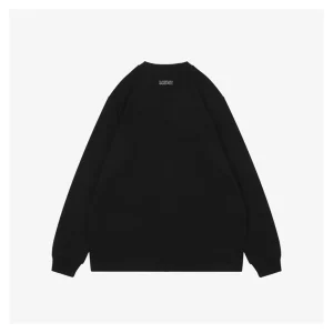 L Anagram Embroidered Cotton Sweatshirt Black Back view