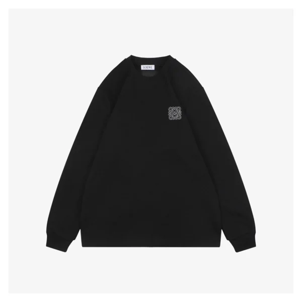 L Anagram Embroidered Cotton Sweatshirt Black Front view