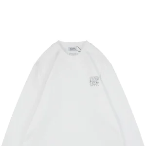 L Anagram Embroidered Cotton Sweatshirt White