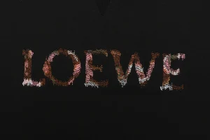 L Gradient Embroidered Logo Crewneck Sweatshirt Front Print