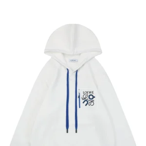 L ON Logo Patch Pocket Hoodie White
