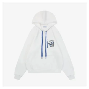 L ON Logo Patch Pocket Hoodie White Front view