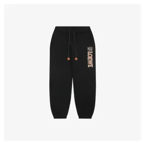 L x ON Logo Sweatpants Black Front view