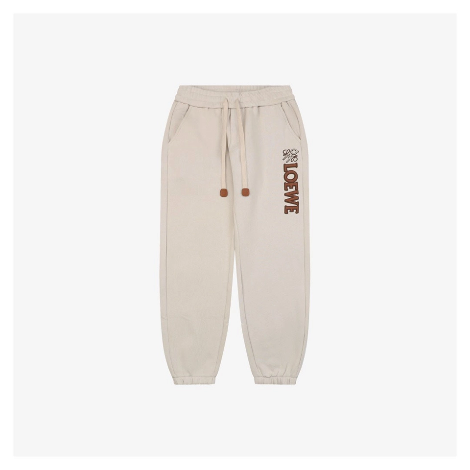 L x ON Logo Sweatpants Beige Front view