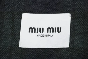 MM Dark Green Plaid Quilted Padded Jacket Brand label