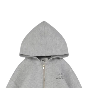 MM Letter Patch Air Cotton Hoodie Jacket