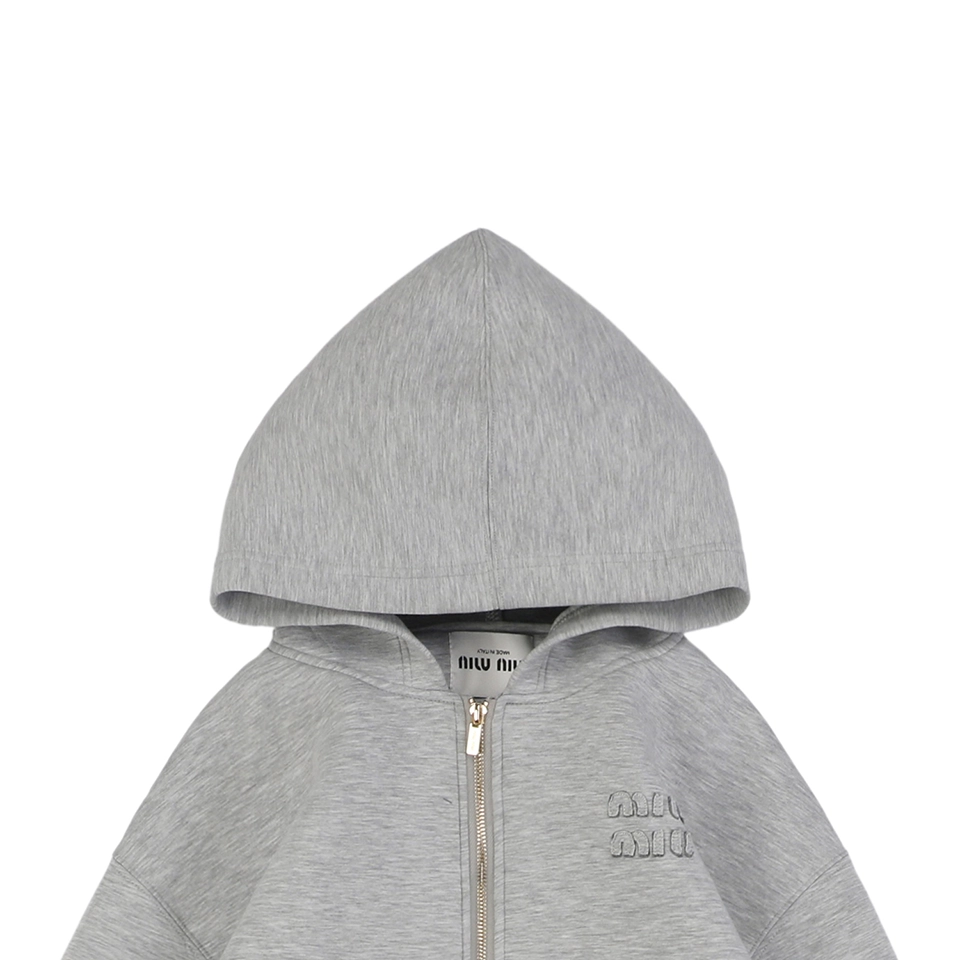 MM Letter Patch Air Cotton Hoodie Jacket