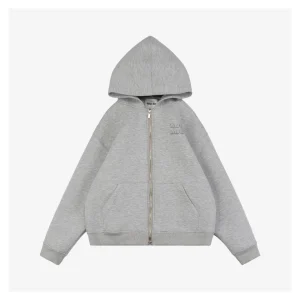 MM Letter Patch Air Cotton Hoodie Jacket Front view
