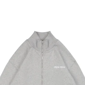 MM Logo-Embroidered Stand Collar Zip-Up Jacket