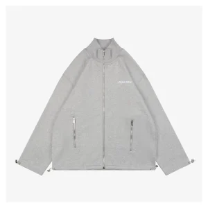 MM Logo-Embroidered Stand Collar Zip-Up Jacket
