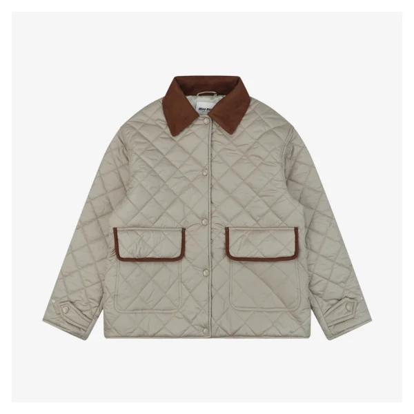 MM Quilted Diamond Pattern Cotton Jacket Front view