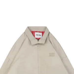 MM Small Logo Check-Lined Harrington Jacket