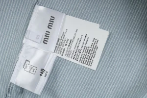 MM Striped Denim Logo Embroidered Jacket Wash label