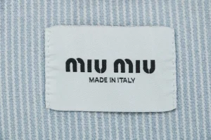 MM Striped Denim Logo Embroidered Jacket Brand label