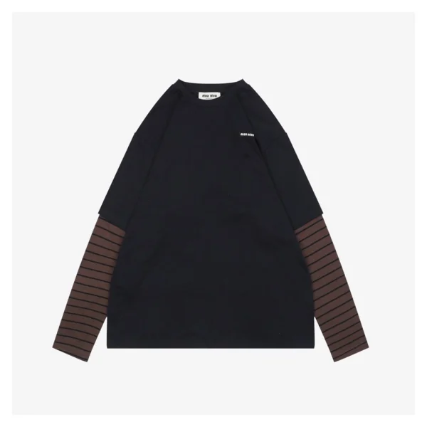 MM Striped Panel Cotton Polo Shirt Front view