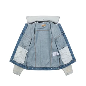 Maison Margiela Detachable Collar Vintage Wash Denim Jacket Lining