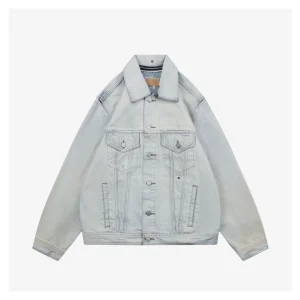 Maison Margiela Detachable Collar Vintage Wash Denim Jacket Front view