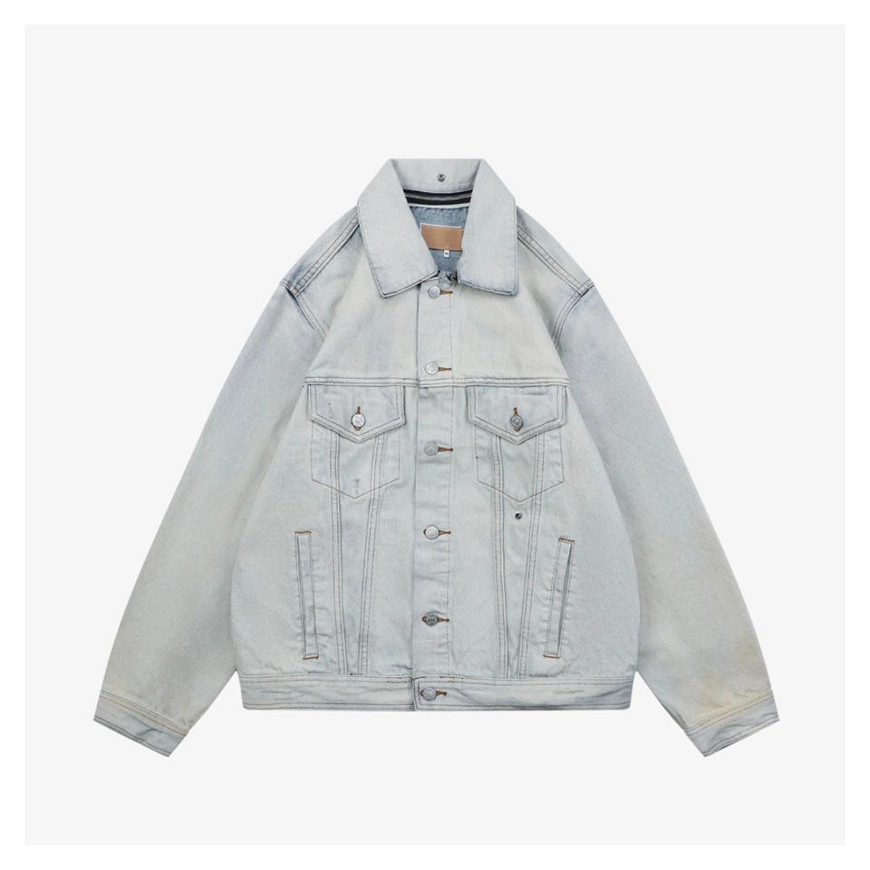 Maison Margiela Detachable Collar Vintage Wash Denim Jacket Front view