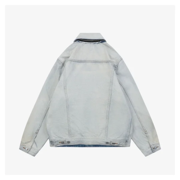 Maison Margiela Detachable Collar Vintage Wash Denim Jacket Back view