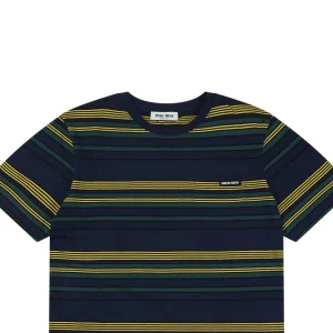 Miu Miu Automne Yellow & Green Striped T-Shirt5.jpeg