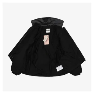 Miu Miu Leather-Collar Logo Down Jacket Lining