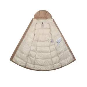 Moncler Bellevue Belted Hooded Down Coat #MT-2009 Brown Lining