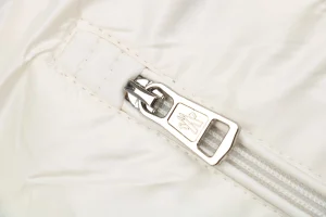 Moncler Bouvaque Tricolor Stripe Stand Collar Down Jacket White Zipper puller