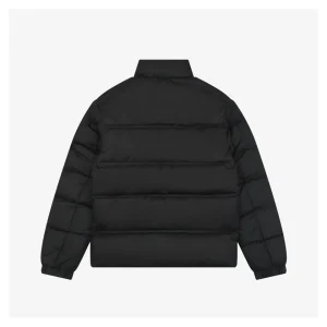 Moncler Bouvaque Tricolor Stripe Stand Collar Down Jacket Black Back view