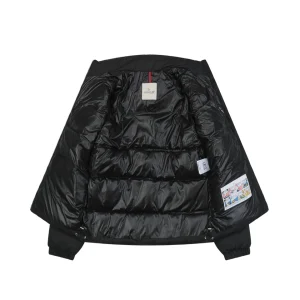 Moncler Bouvaque Tricolor Stripe Stand Collar Down Jacket Black Lining