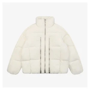Mxxcler Jayel Triple-Zip Down Jacket White Front view