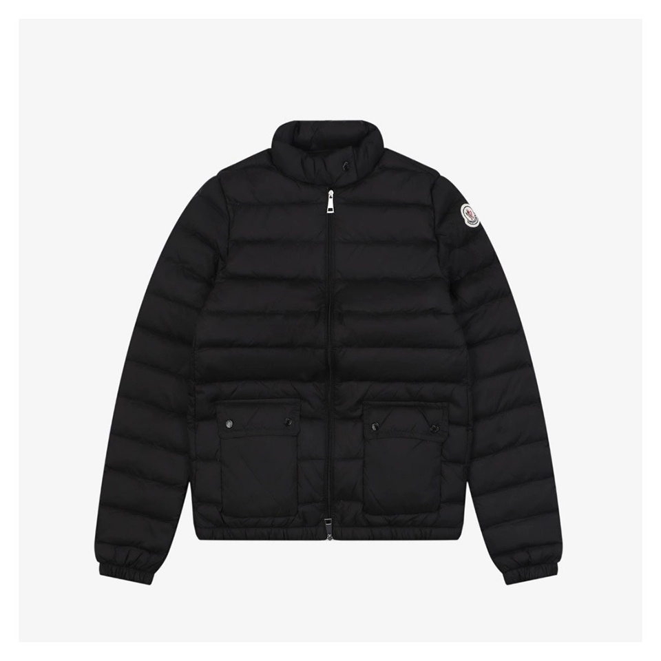 Moncler Lans Lightweight Quilted Down Jacket #MT-529 Black Front view