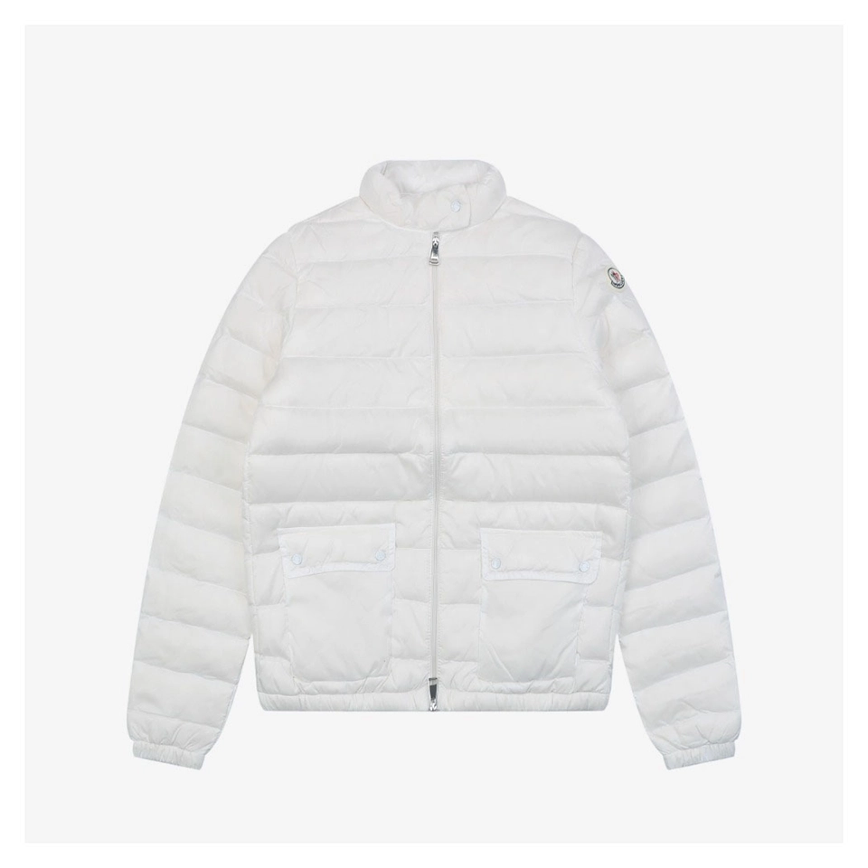 Moncler Lans Lightweight Quilted Down Jacket #MT-529 White Front view