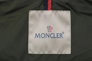 Moncler Ribbed Panel Arm Logo Hooded Down Jacket #MT-188 Green Brand label